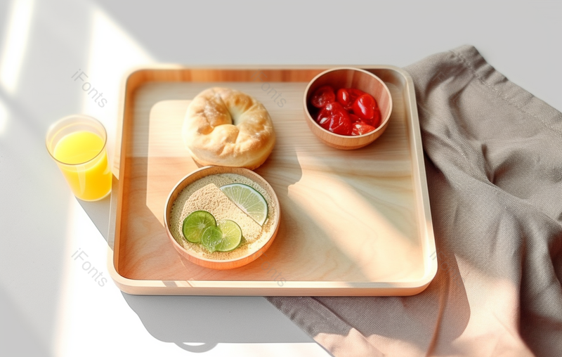 小清新阳光下的木质托盘与美食,高清,摄影图,摄影图片,图片大全,摄影图免费下载